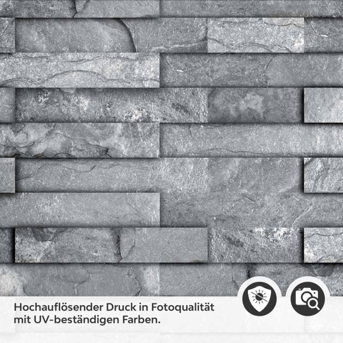Küchenrückwand Folie Schiefer Steinwand - Grau für urbanes Flair Detailbild 2