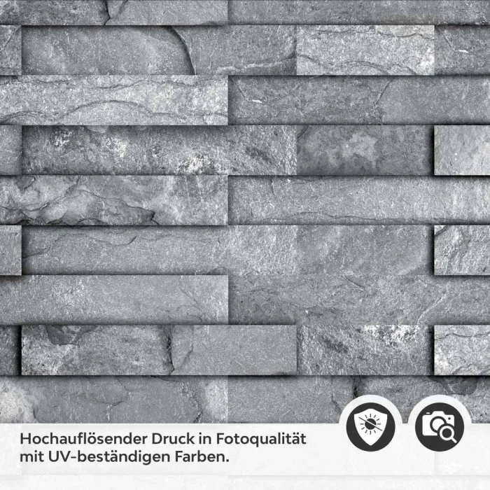 Küchenrückwand Folie Schiefer Steinwand - Grau für urbanes Flair Detailbild 2