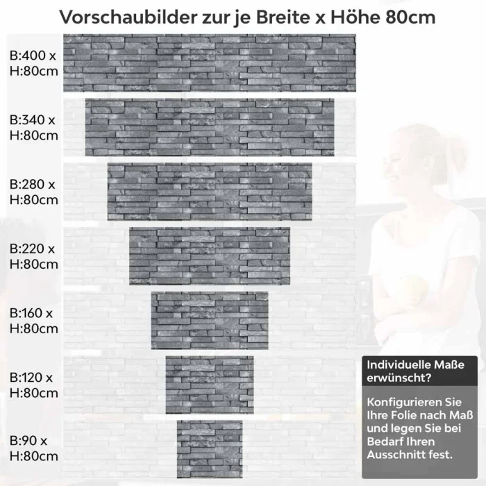 Küchenrückwand Folie Schiefer Steinwand - Grau für urbanes Flair Höhe 80cm