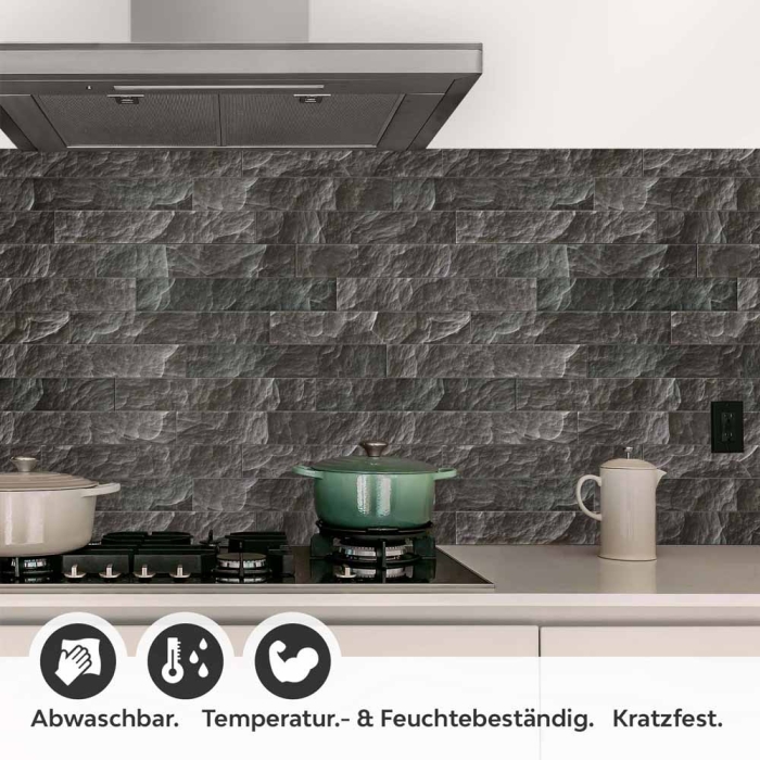 Küchenrückwand Folie Schieferstein-Optik für ein luxuriöses Ambiente Detailbild 1