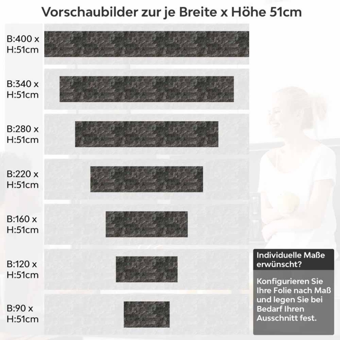 Küchenrückwand Folie Schieferstein-Optik für ein luxuriöses Ambiente Höhe 51cm
