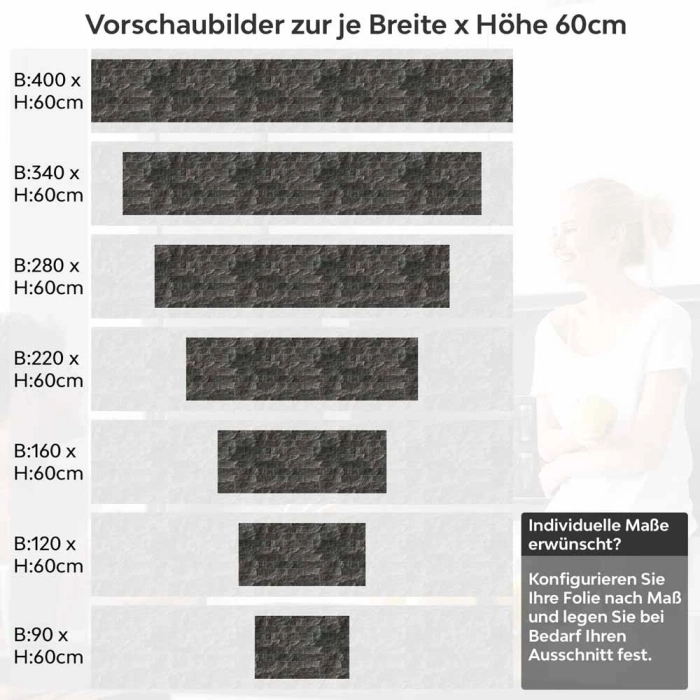 Küchenrückwand Folie Schieferstein-Optik für ein luxuriöses Ambiente Höhe 60cm
