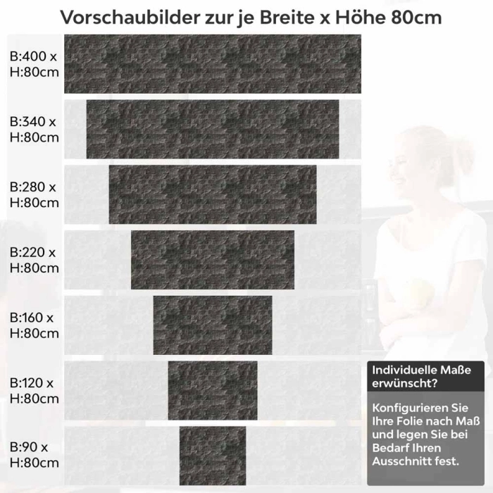 Küchenrückwand Folie Schieferstein-Optik für ein luxuriöses Ambiente Höhe 80cm