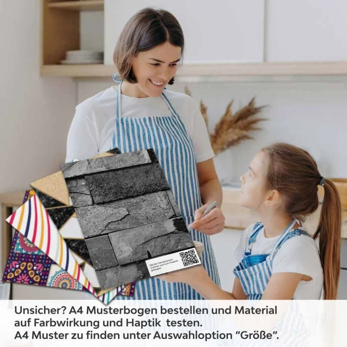 Küchenrückwand Folie Schieferoptik Schwarz - Eleganz für Ihre Küche A4 Muster