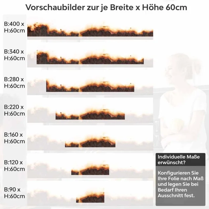 Küchenrückwand Folie Rostoptik - Industrielles Design für moderne Küchen Höhe 60cm