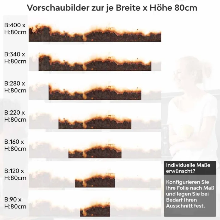Küchenrückwand Folie Rostoptik - Industrielles Design für moderne Küchen Höhe 80cm