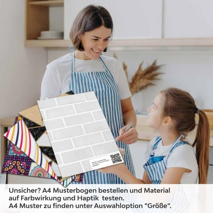 Küchenrückwand Folie Heller Ziegel-Look - Design, das begeistert A4 Muster