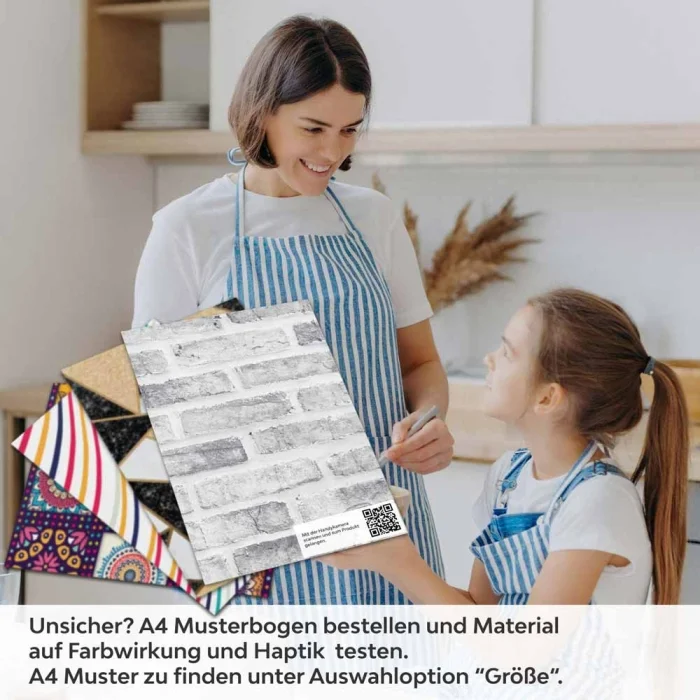 Küchenrückwand Folie Maueroptik Grau-Weiß - Skandinavisches Flair A4 Muster