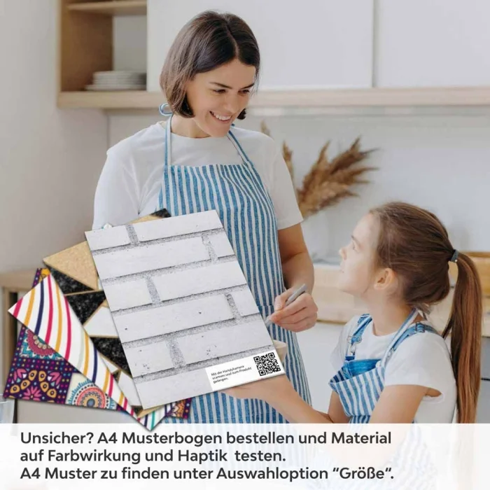 Küchenrückwand Folie Schmale Ziegelsteine - Zeitloses Ambiente A4 Muster