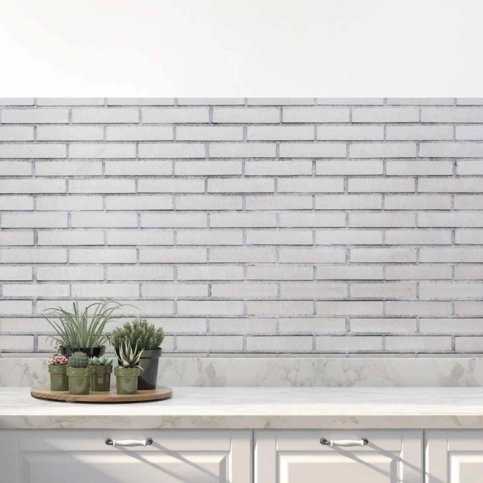 Küchenrückwand Folie Schmale Ziegelsteine - Zeitloses Ambiente