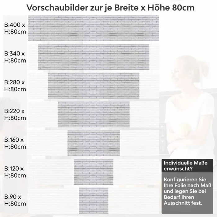 Küchenrückwand Folie Schmale Ziegelsteine - Zeitloses Ambiente Höhe 80cm