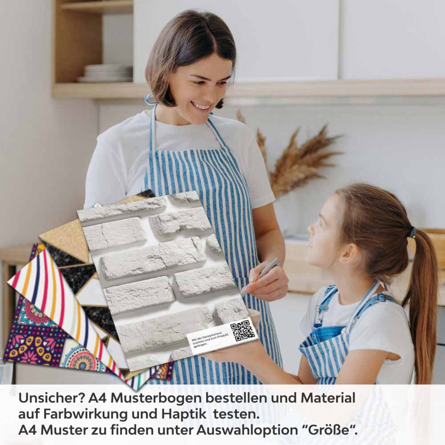 Küchenrückwand Folie Vintage Ziegeloptik A4 Muster