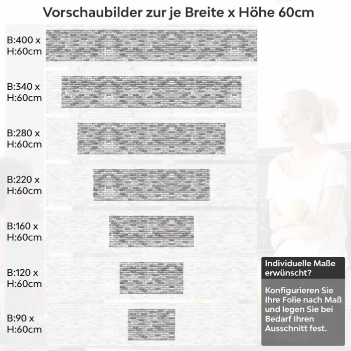 Küchenrückwand Folie Antike Backstein Struktur Höhe 60cm