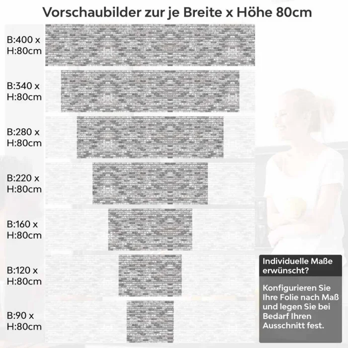 Küchenrückwand Folie Antike Backstein Struktur Höhe 80cm