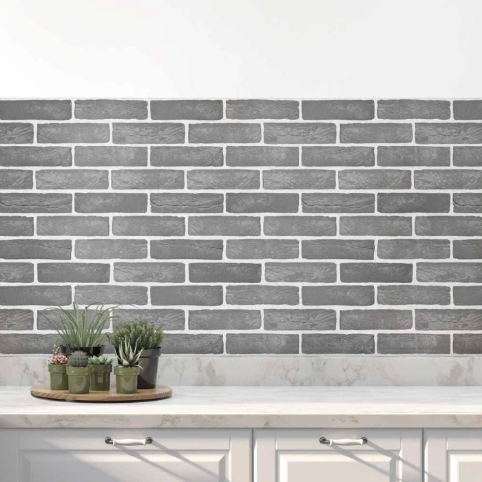 Küchenrückwand Folie Urbanes Ziegeldesign