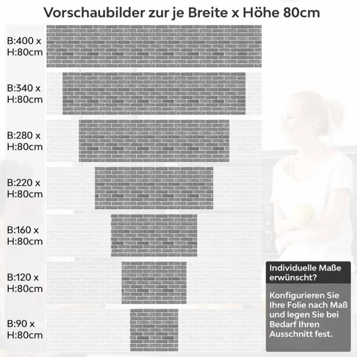 Küchenrückwand Folie Urbanes Ziegeldesign Höhe 80cm