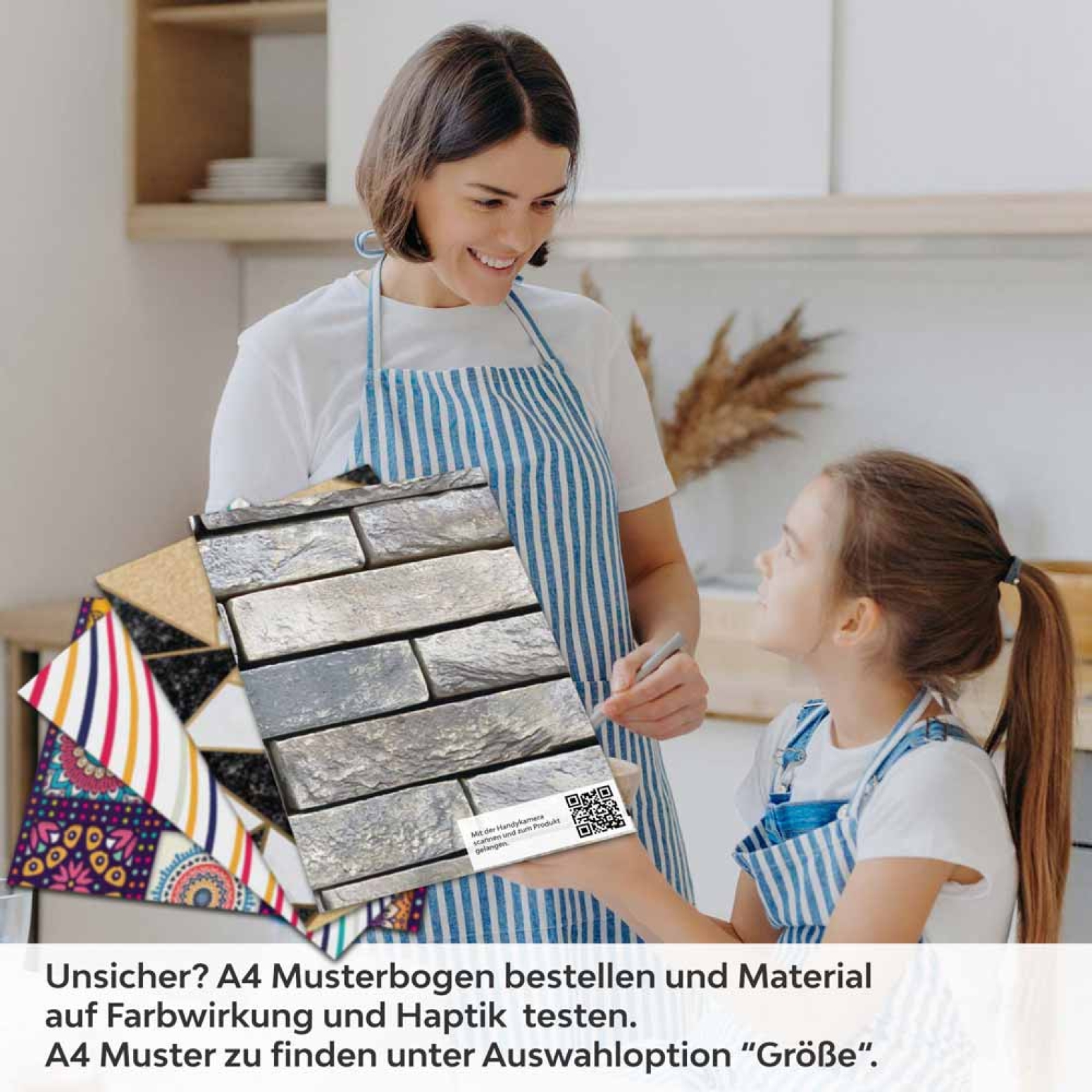 Küchenrückwand Folie Mauerziegel - Industrial-Stil für Ihre Küche A4 Muster