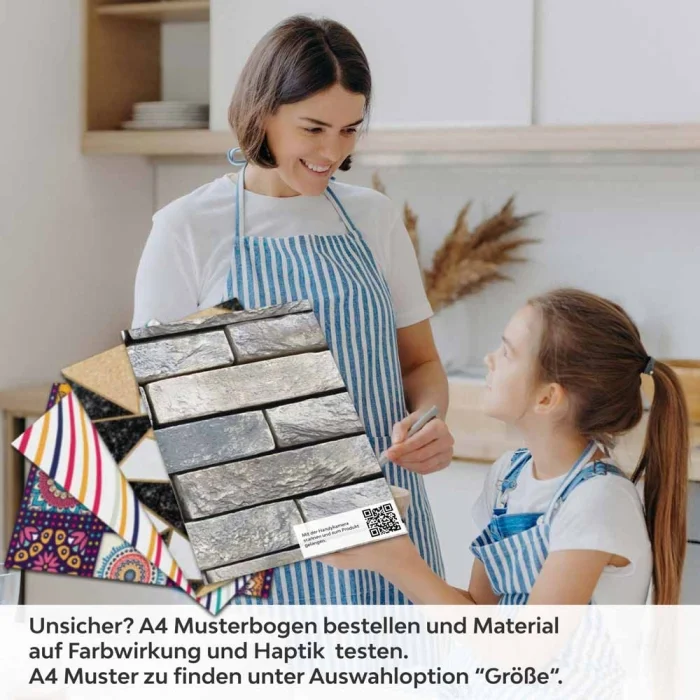 Küchenrückwand Folie Mauerziegel - Industrial-Stil für Ihre Küche A4 Muster