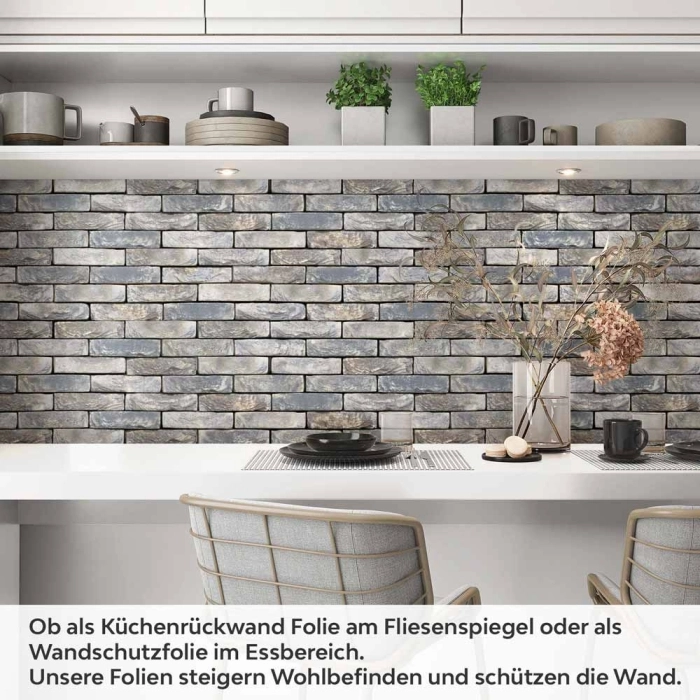 Küchenrückwand Folie Mauerziegel - Industrial-Stil für Ihre Küche Artikelbild 1