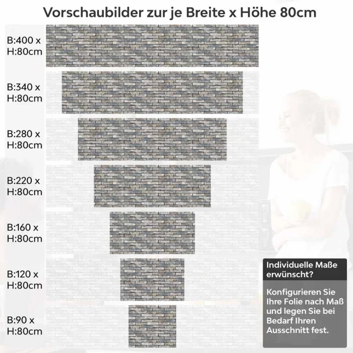 Küchenrückwand Folie Mauerziegel - Industrial-Stil für Ihre Küche Höhe 80cm
