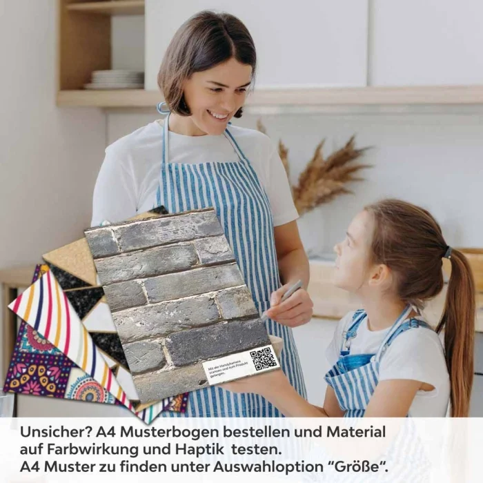 Küchenrückwand Folie Klassische Klinker Steinoptik A4 Muster