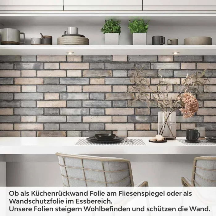 Küchenrückwand Folie Klinker Riemchen - Robuste Ziegelstein-Optik Artikelbild 1