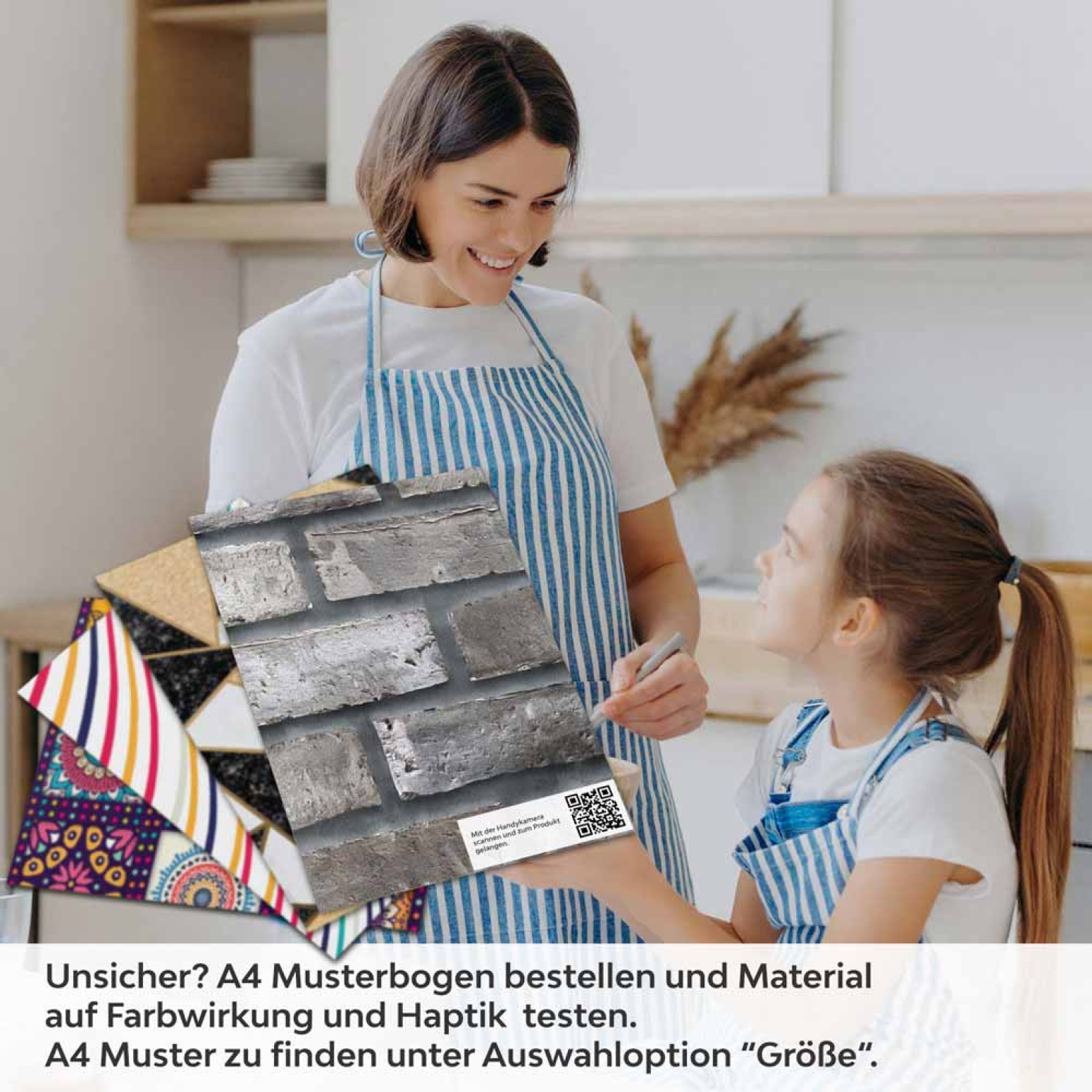 Küchenrückwand Folie Mauerziegel - Steinwand für den Fliesenspiegel A4 Muster