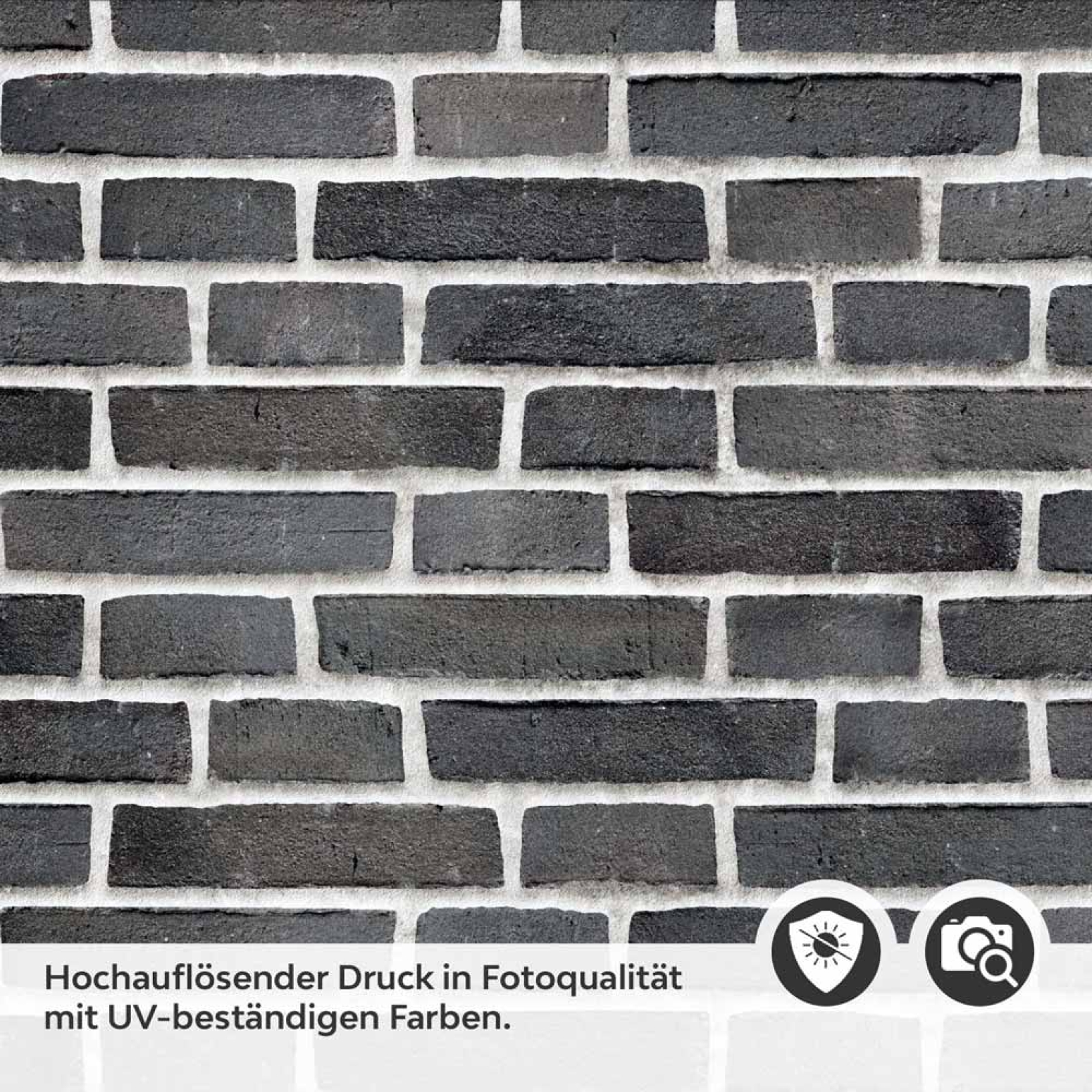Küchenrückwand Folie Ziegel Anthrazit - Steinwand Optik Detailbild 2