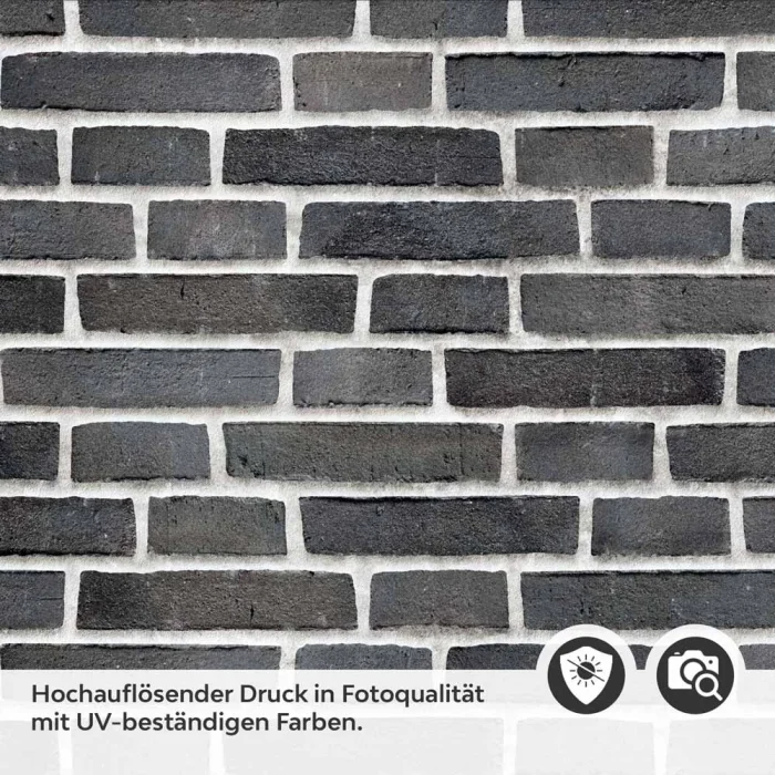 Küchenrückwand Folie Ziegel Anthrazit - Steinwand Optik Detailbild 2