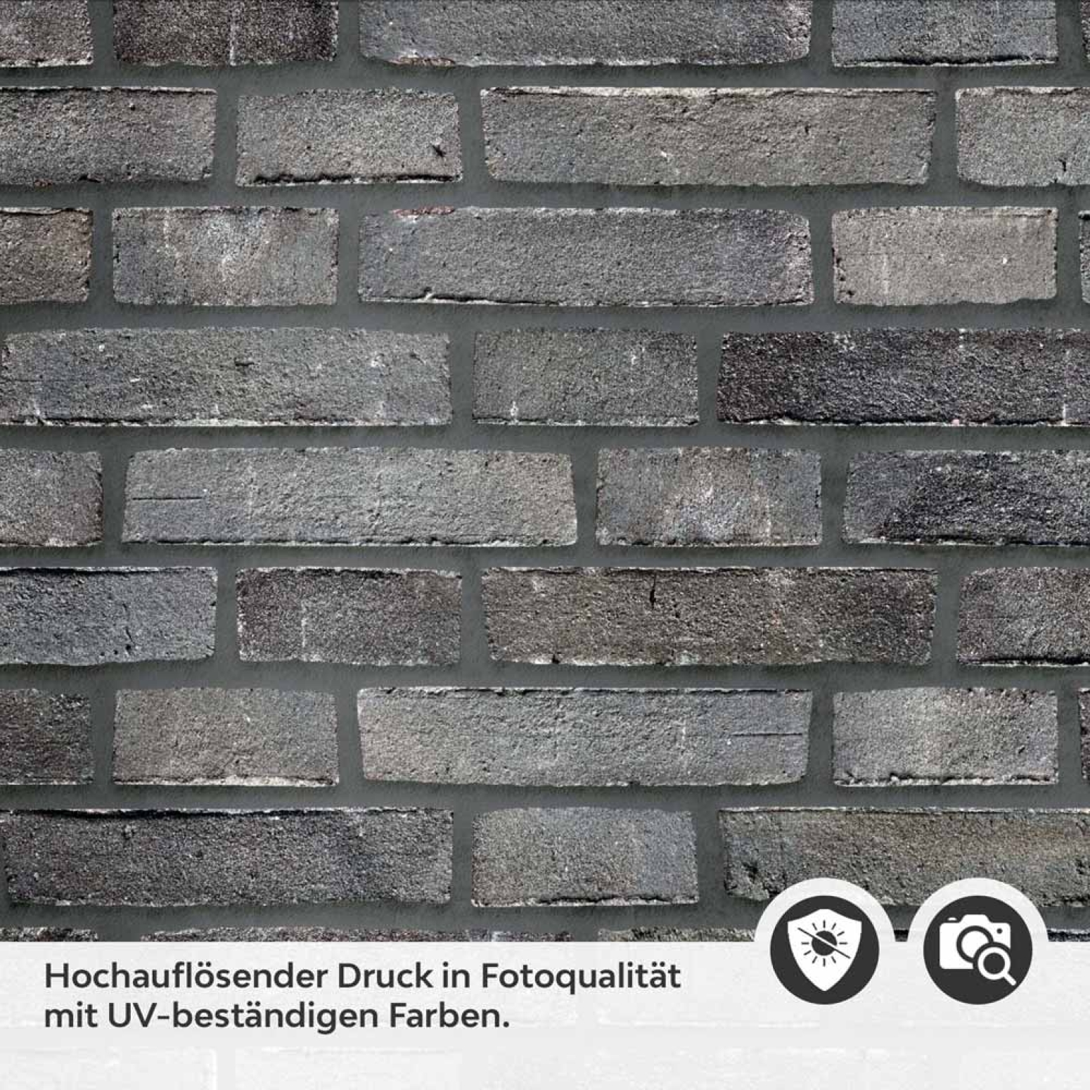 Küchenrückwand Folie Anthrazit Ziegelsteine - Edle Backsteine Detailbild 2