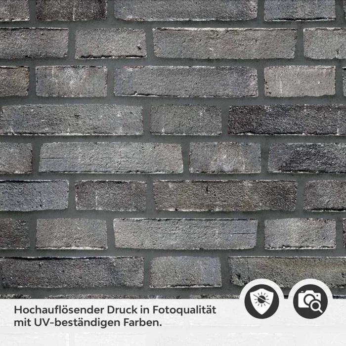 Küchenrückwand Folie Anthrazit Ziegelsteine - Edle Backsteine Detailbild 2