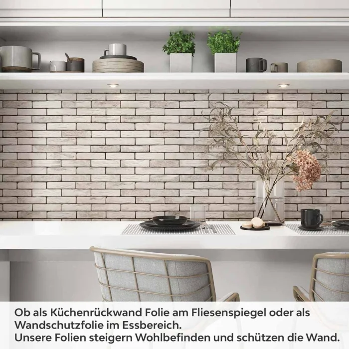 Küchenrückwand Folie Sandstein Klinker - Backstein-Look für helle Küchen Artikelbild 1