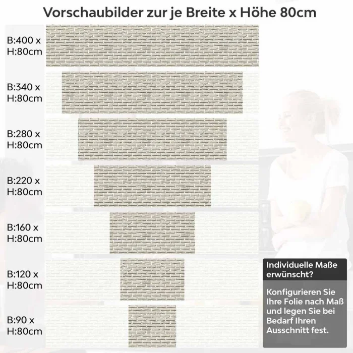 Küchenrückwand Folie Cremeweiße Mauersteine Höhe 80cm