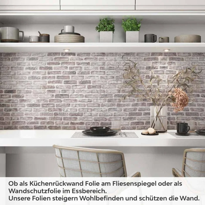 Küchenrückwand Folie Ziegelwand - Farbnuancen für stilvolle Küchen Artikelbild 1