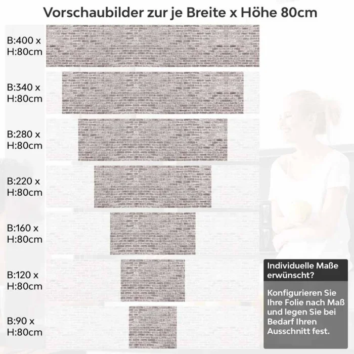 Küchenrückwand Folie Ziegelwand - Farbnuancen für stilvolle Küchen Höhe 80cm