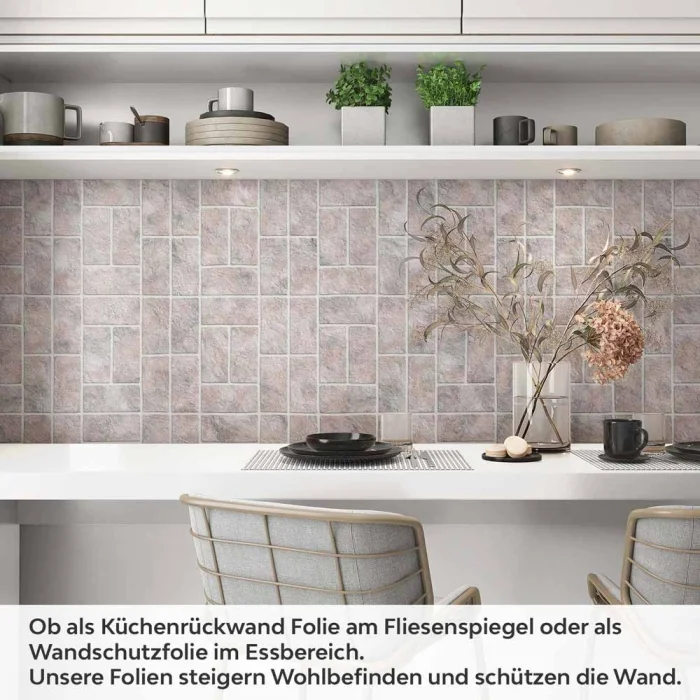 Küchenrückwand Folie Terrakotta Steine - Zeitlose Ziegelmuster Artikelbild 1