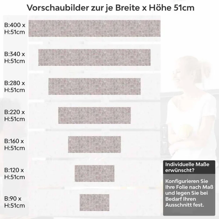 Küchenrückwand Folie Terrakotta Steine - Zeitlose Ziegelmuster Höhe 51cm