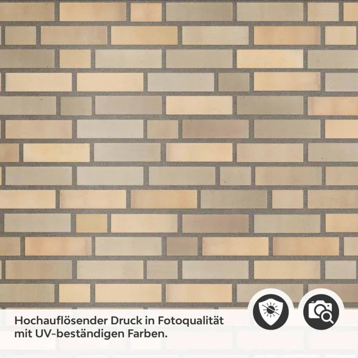 Küchenrückwand Folie Beige-goldene Ziegelmuster - Warme Ziegeloptik Detailbild 2