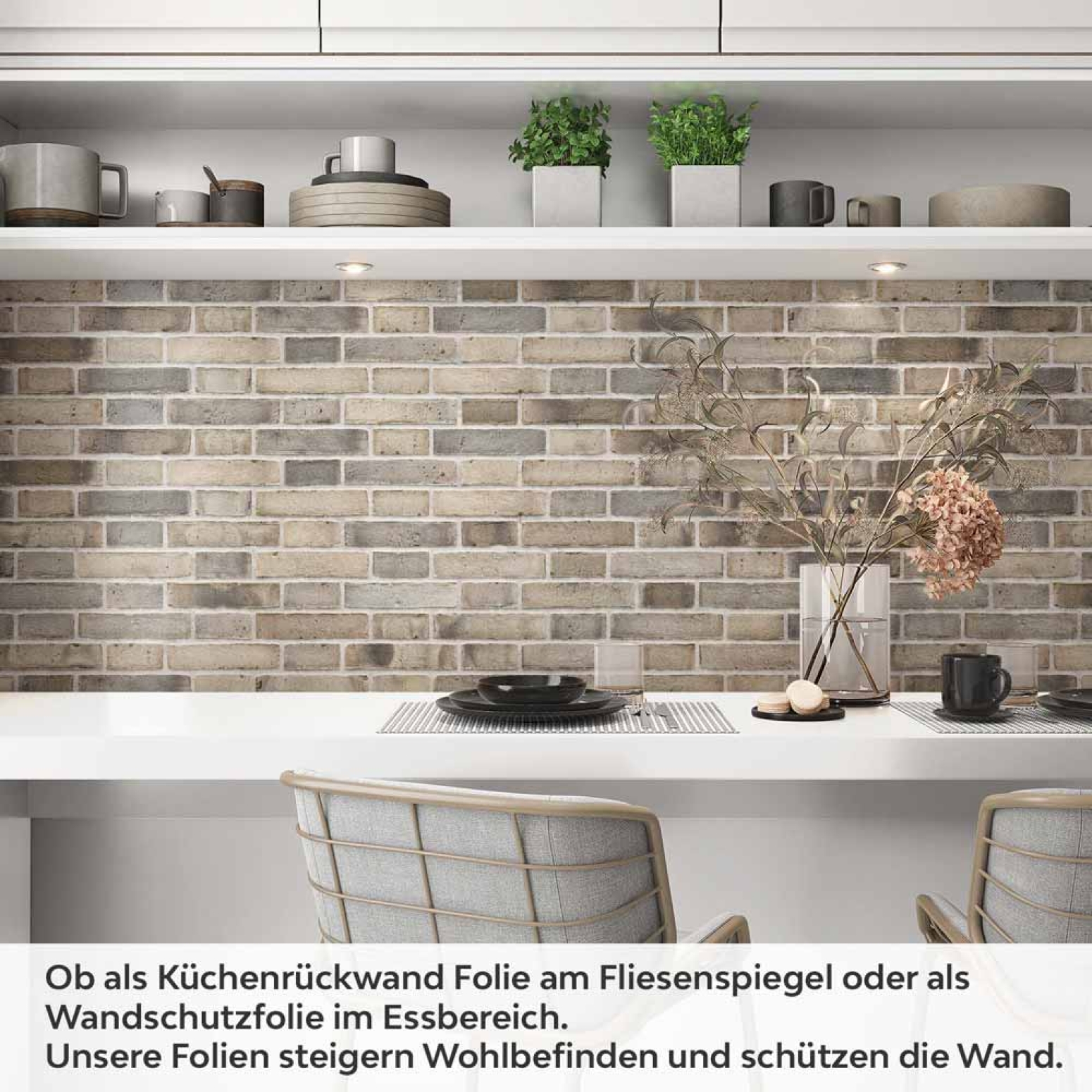 Küchenrückwand Folie Ziegelmauer - Steinwand im Rustikalem Charme Artikelbild 1