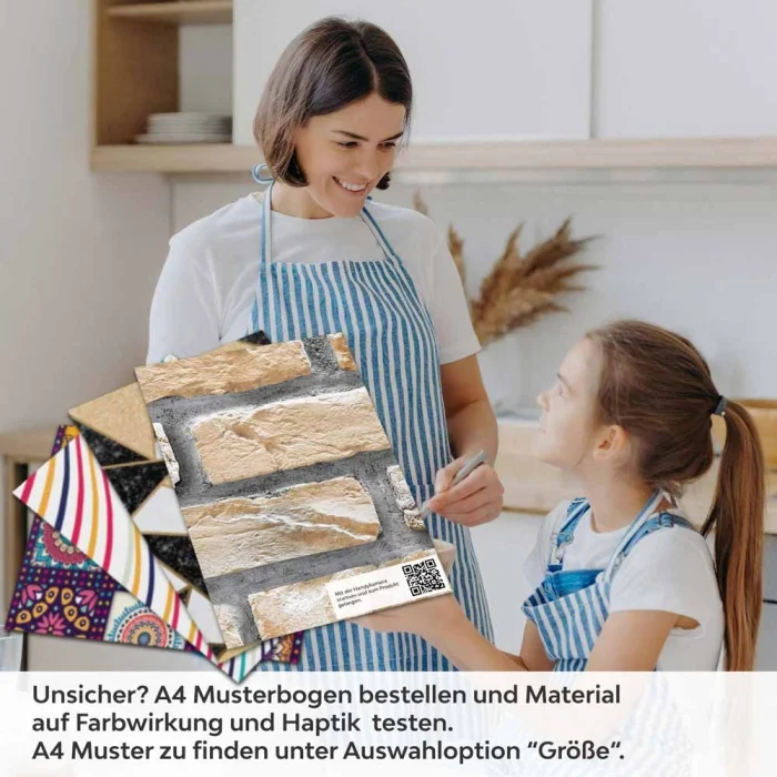 Küchenrückwand Folie Alte Ziegelstein Mauer A4 Muster