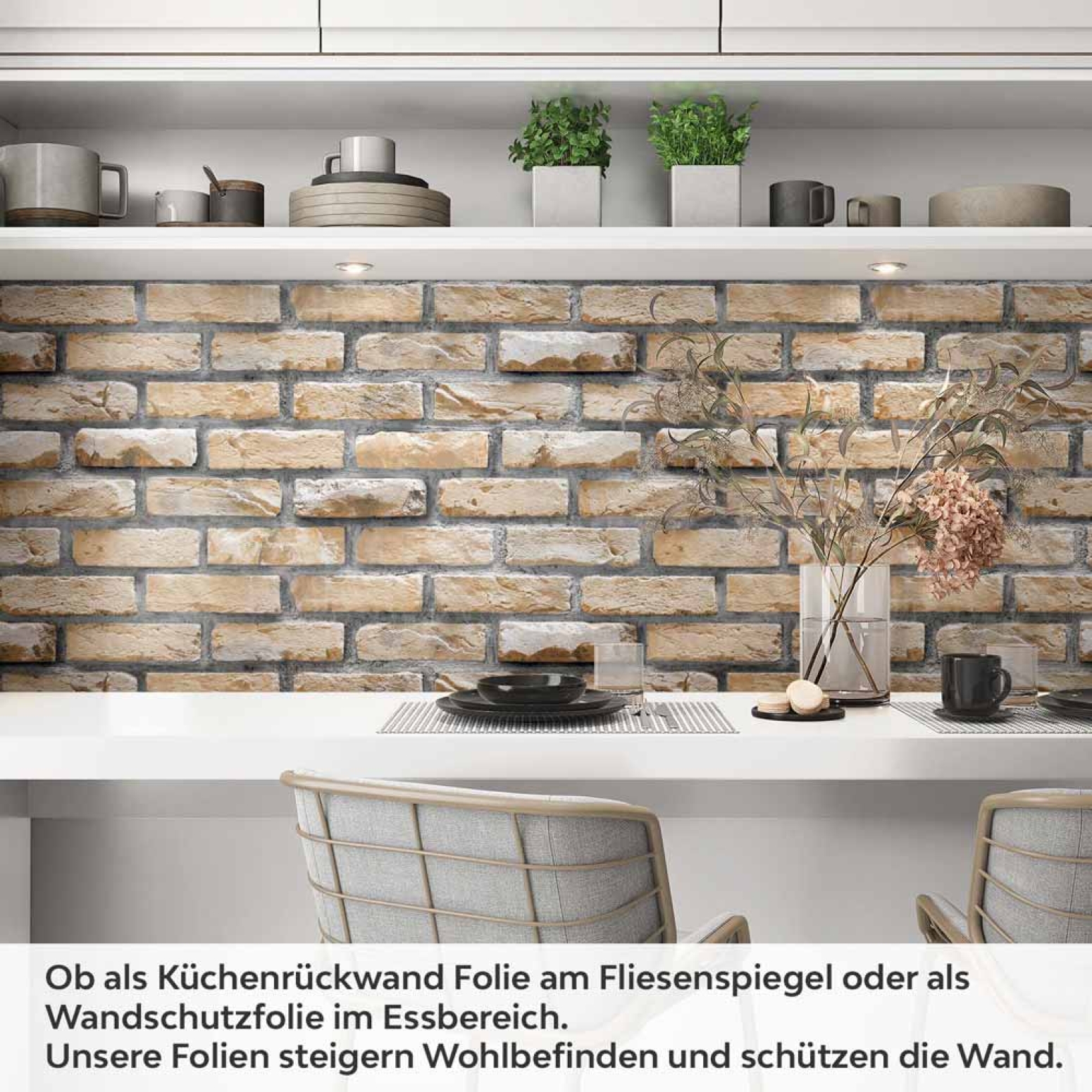 Küchenrückwand Folie Alte Ziegelstein Mauer Artikelbild 1