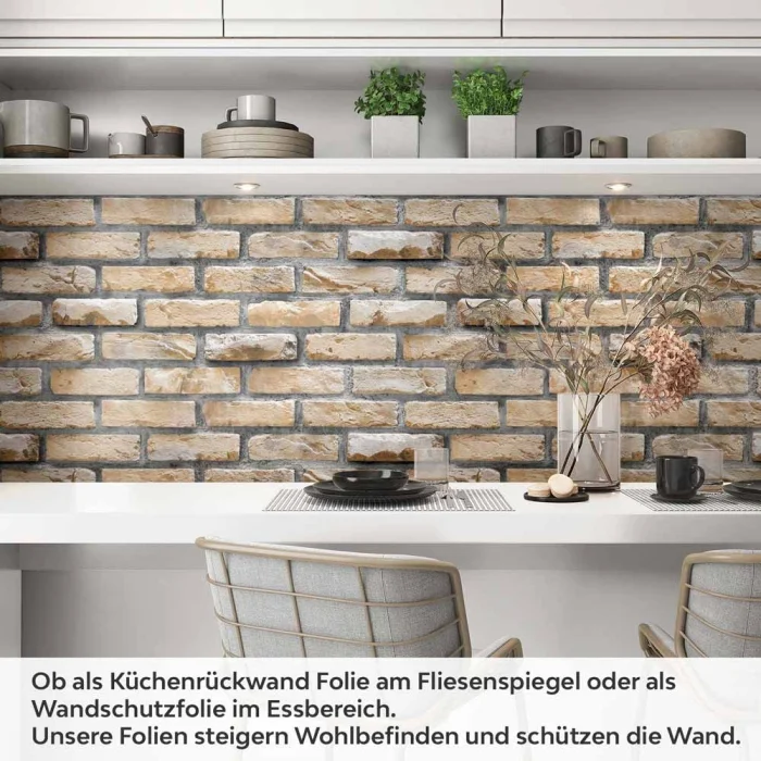 Küchenrückwand Folie Alte Ziegelstein Mauer Artikelbild 1