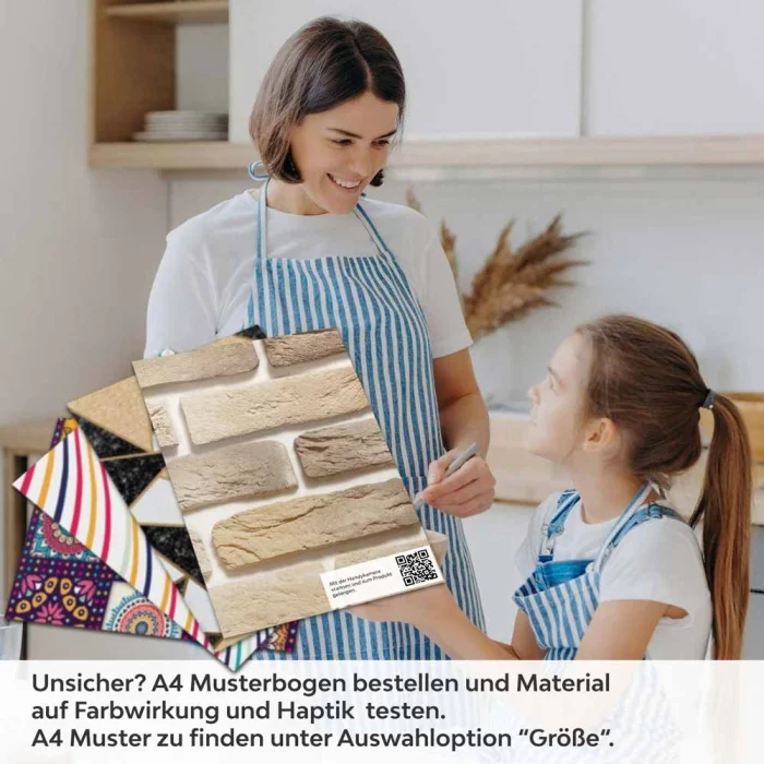 Küchenrückwand Folie Ziegelsteinoptik A4 Muster