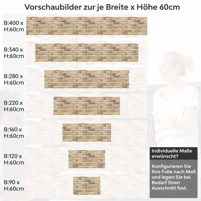 Küchenrückwand Folie Ziegelsteinoptik Höhe 60cm