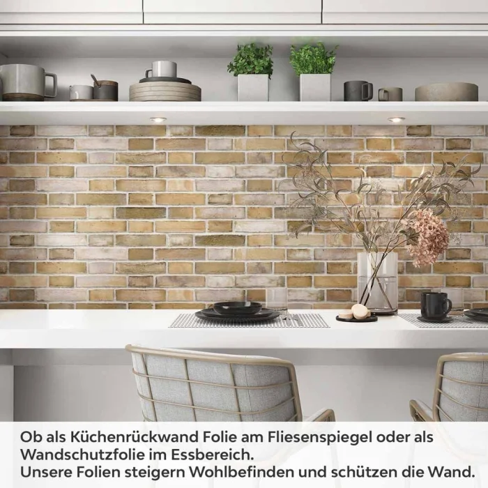 Küchenrückwand Folie Steinmauer - Ziegel für den Landhaus-Chic Artikelbild 1