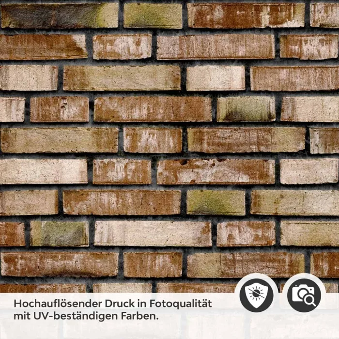 Küchenrückwand Folie Antike Naturziegel Steinwand Detailbild 2