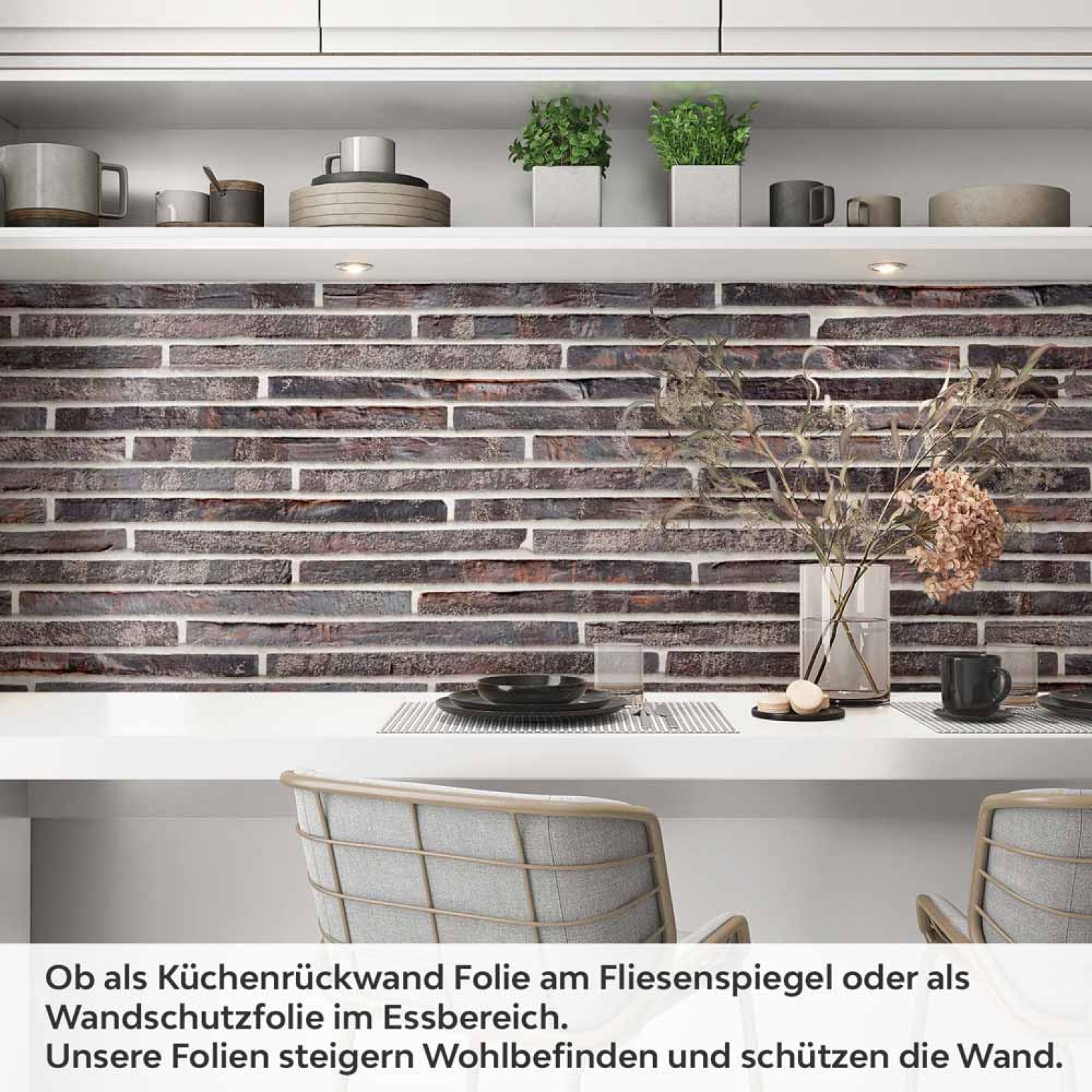 Küchenrückwand Folie Klinkerstreifen Artikelbild 1