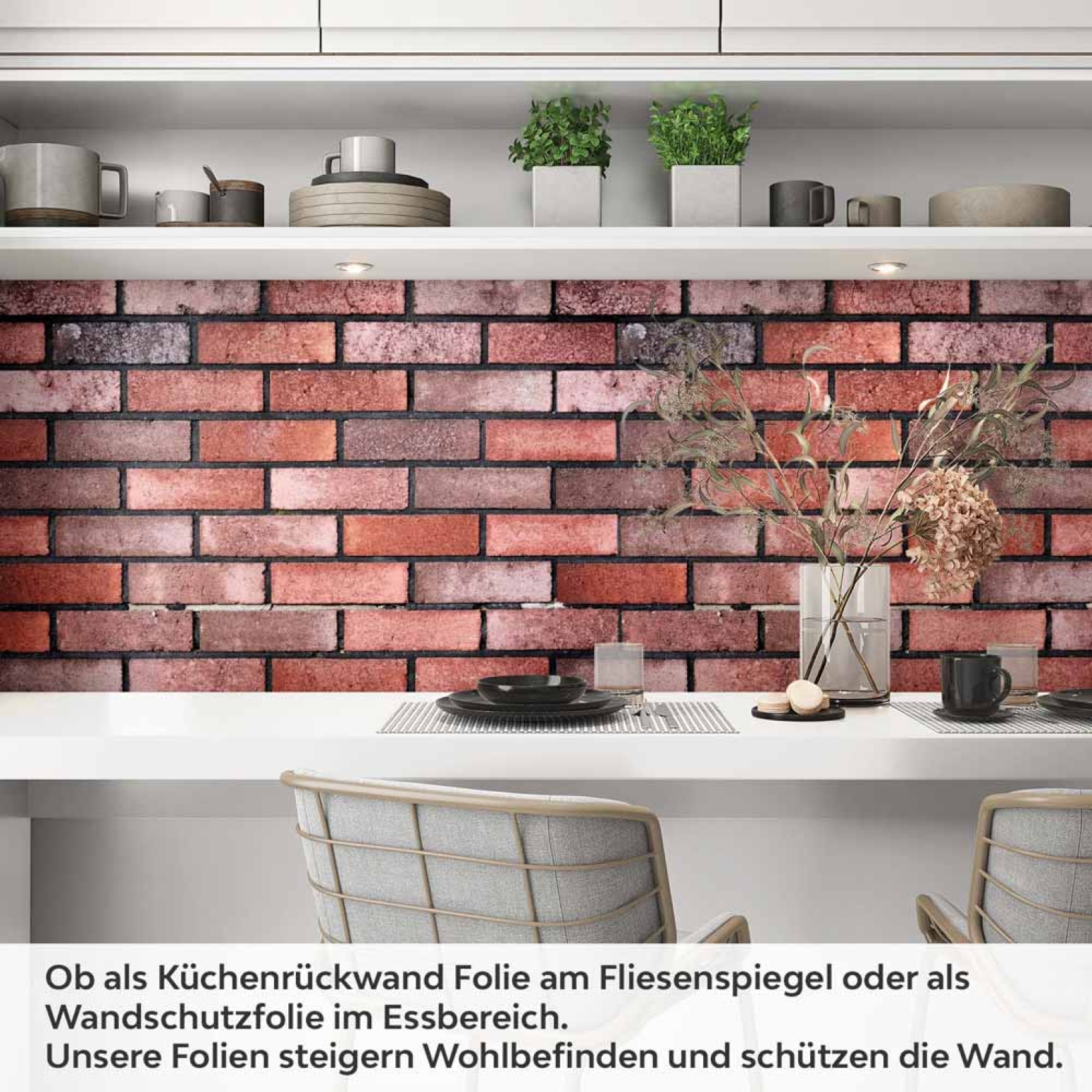 Küchenrückwand Folie Rote Ziegel Backsteine - Nostalgie für die Küche Artikelbild 1