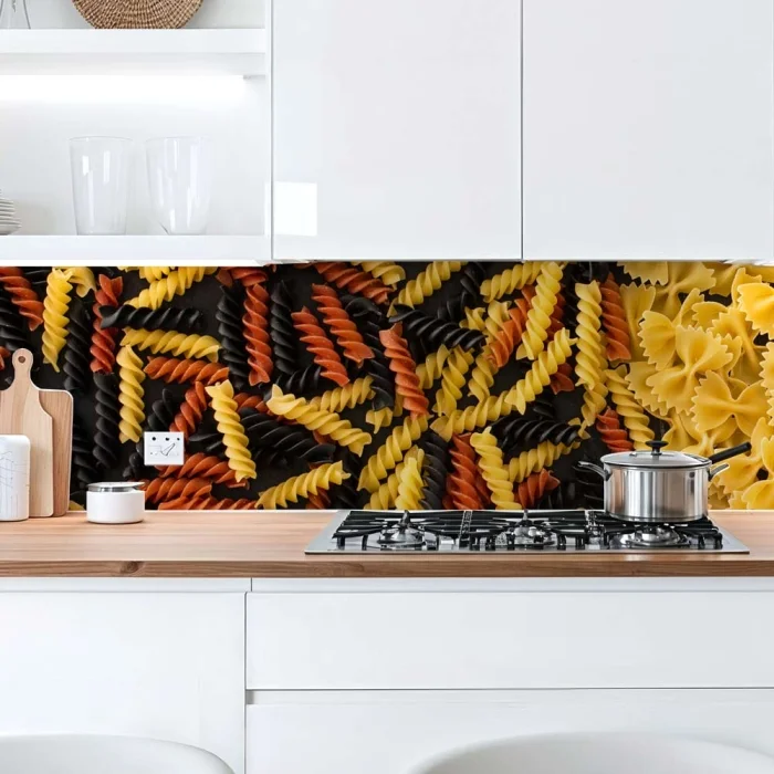Küchenrückwand Platte Bunte Pasta Italienische Nudel Hauptbild 1