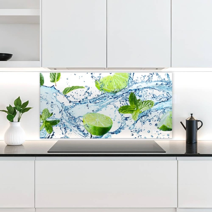 Küchenrückwand Platte Spritzige Limetten & Minzen Artikelbild 1